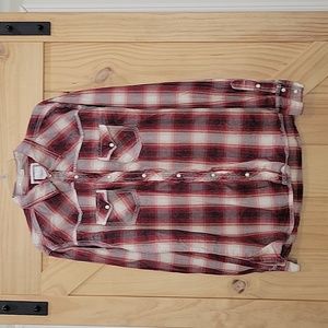 BKE | Plaid Embroidered Button Up Shirt | XL